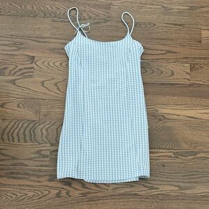 Topshop Pale Blue Gingham Slip Dress